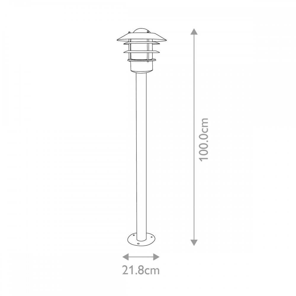 HELSINGOR-BOL-SL Helsingor 1 Light Bollard Lantern Silver
