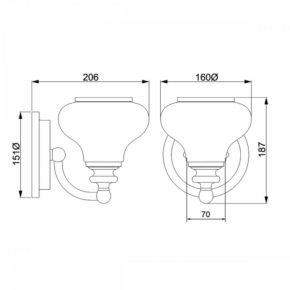 HK-AINSLEY1-BATH-BB Ainsley 1 Light Wall Light Brushed Brass
