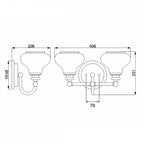 HK-AINSLEY2-BATH-BB Ainsley 2 Light Wall Light Brushed Brass