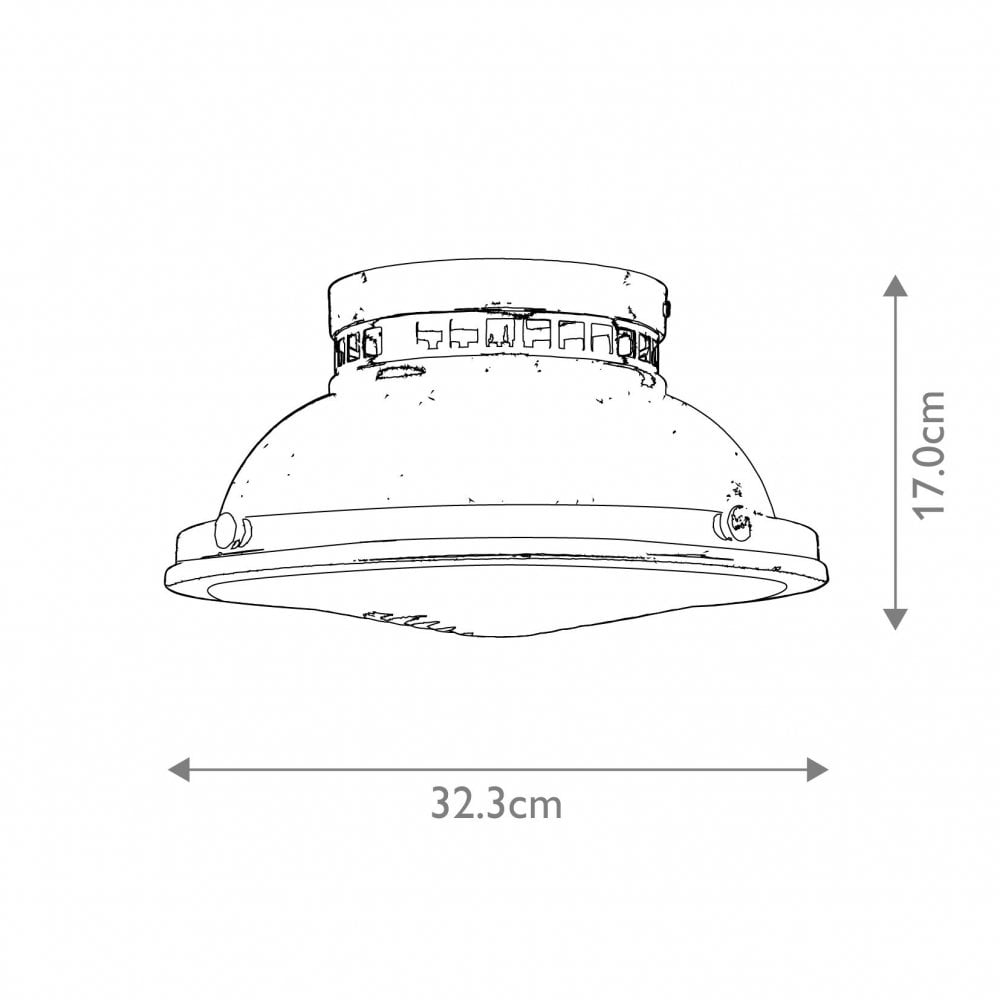HK-AMELIA-F-M-HB Amelia 2lt Flush Light Heritage Brass