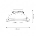 HK-AMELIA-F-M-HB Amelia 2lt Flush Light Heritage Brass