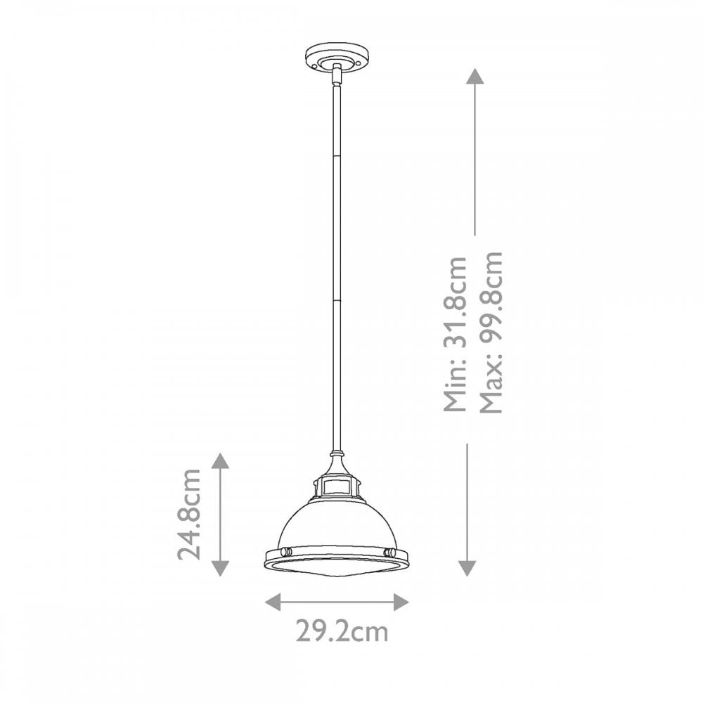 HK-AMELIA-P-S-HB Amelia 1 Light Mini Pendant Heritage Brass