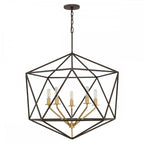 HK-ASTRID-5P Astrid 5 Light Pendant Chandelier Matte Bronze and Deluxe Gold