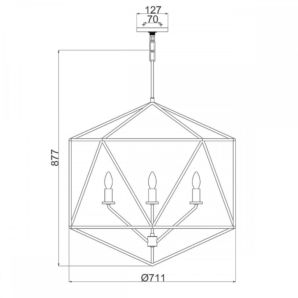 HK-ASTRID-5P Astrid 5 Light Pendant Chandelier Matte Bronze and Deluxe Gold