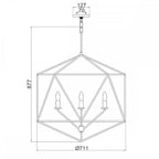 HK-ASTRID-5P Astrid 5 Light Pendant Chandelier Matte Bronze and Deluxe Gold