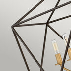 HK-ASTRID-5P Astrid 5 Light Pendant Chandelier Matte Bronze and Deluxe Gold