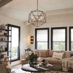HK-ASTRID-5P Astrid 5 Light Pendant Chandelier Matte Bronze and Deluxe Gold