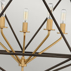 HK-ASTRID-5P Astrid 5 Light Pendant Chandelier Matte Bronze and Deluxe Gold