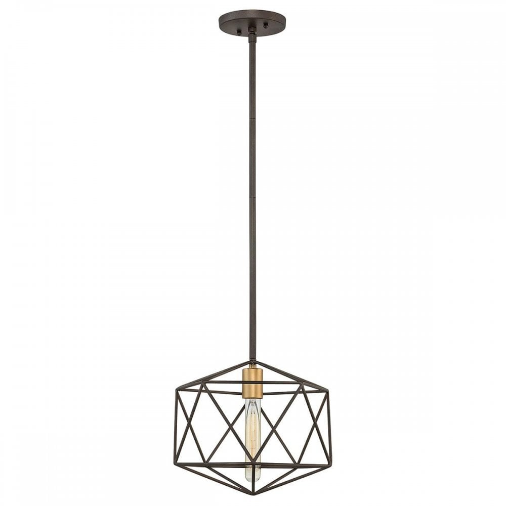 HK-ASTRID-MP Astrid Mini Pendant Matte Bronze and Deluxe Gold