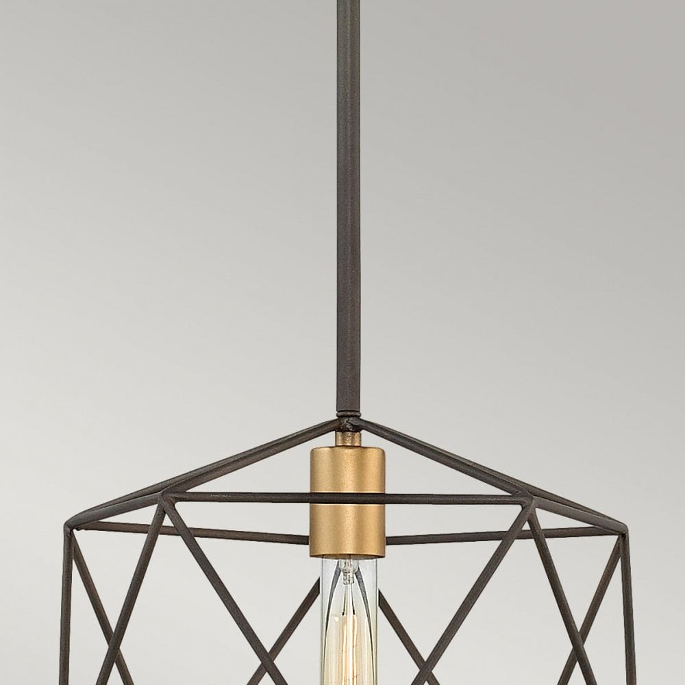 HK-ASTRID-MP Astrid Mini Pendant Matte Bronze and Deluxe Gold
