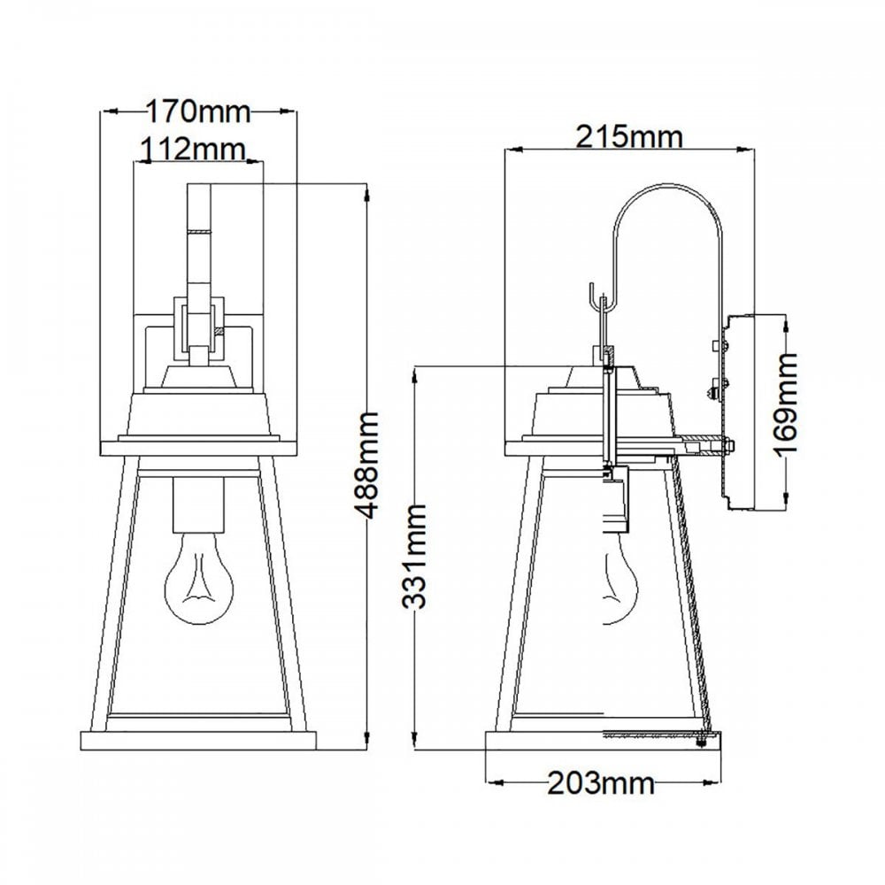 HK-BAINBRIDGE-M-OZ Bainbridge 1 Light Wall Lantern - Medium Oil Rubbed Bronze