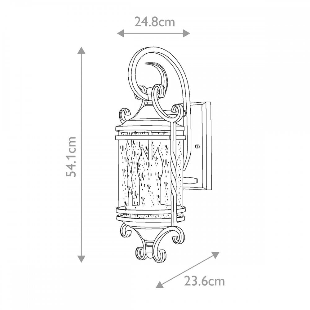 HK-CASA-M Casa 2 Light Wall Lantern Olde Black