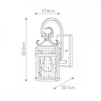 HK-CASA-S Casa 1 Light Wall Lantern Olde Black