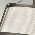 HK-CHARLOTTE-SF-AN Charlotte 3 Light Semi-Flush Antique Nickel, Linen Shade