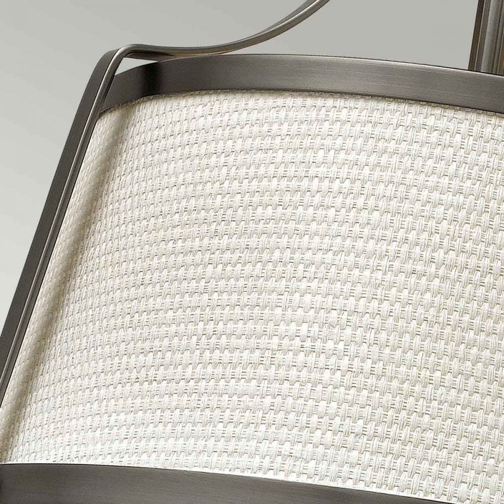 HK-CHARLOTTE-SF-AN Charlotte 3 Light Semi-Flush Antique Nickel, Linen Shade