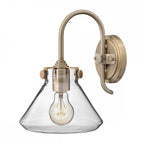 HK-CONGRESS1-A-BC Congress 1 Light Clear Glass Wall Light Brushed Caramel (S)