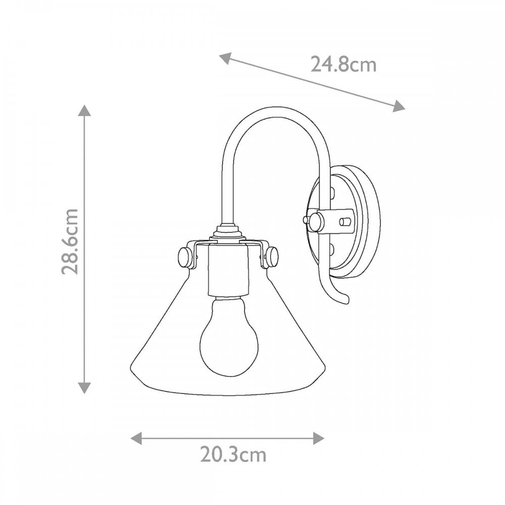 HK-CONGRESS1-A-BC Congress 1 Light Clear Glass Wall Light Brushed Caramel (S)
