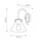 HK-CONGRESS1-A-BC Congress 1 Light Clear Glass Wall Light Brushed Caramel (S)