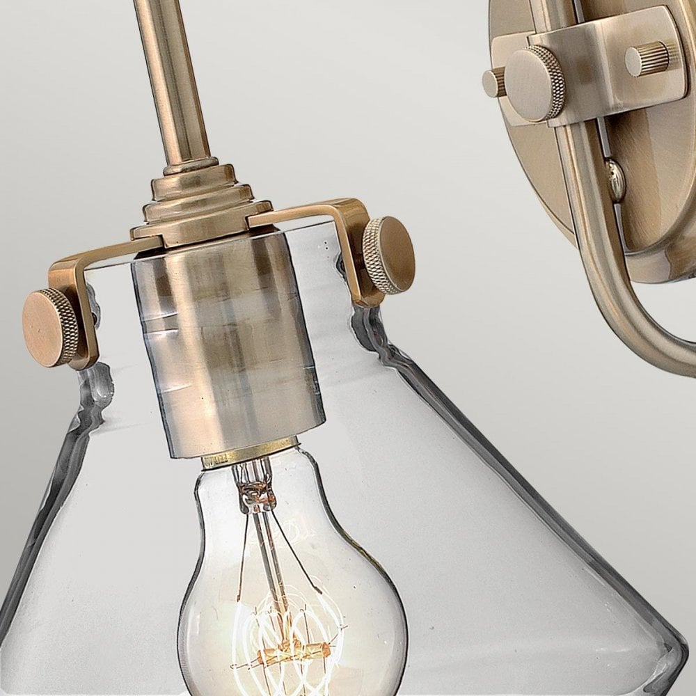 HK-CONGRESS1-A-BC Congress 1 Light Clear Glass Wall Light Brushed Caramel (S)