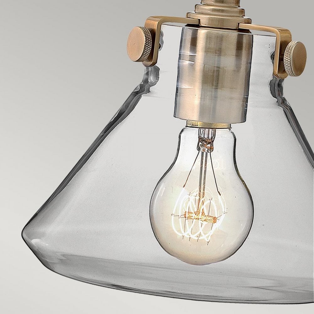 HK-CONGRESS1-A-BC Congress 1 Light Clear Glass Wall Light Brushed Caramel (S)