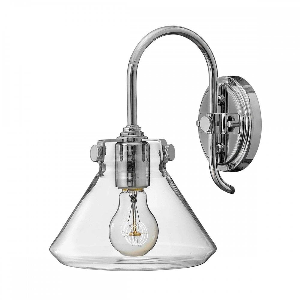 HK-CONGRESS1-A-CM Congress 1 Light Clear Glass Wall Light Chrome