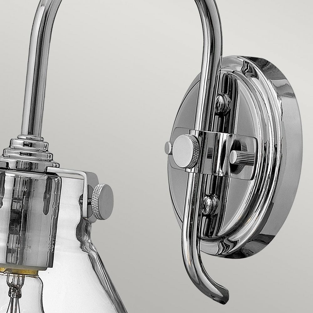 HK-CONGRESS1-A-CM Congress 1 Light Clear Glass Wall Light Chrome