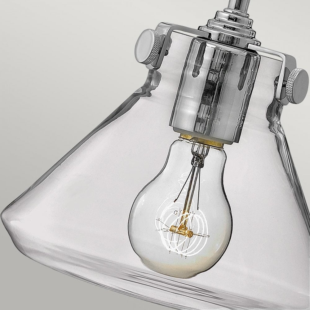 HK-CONGRESS1-A-CM Congress 1 Light Clear Glass Wall Light Chrome
