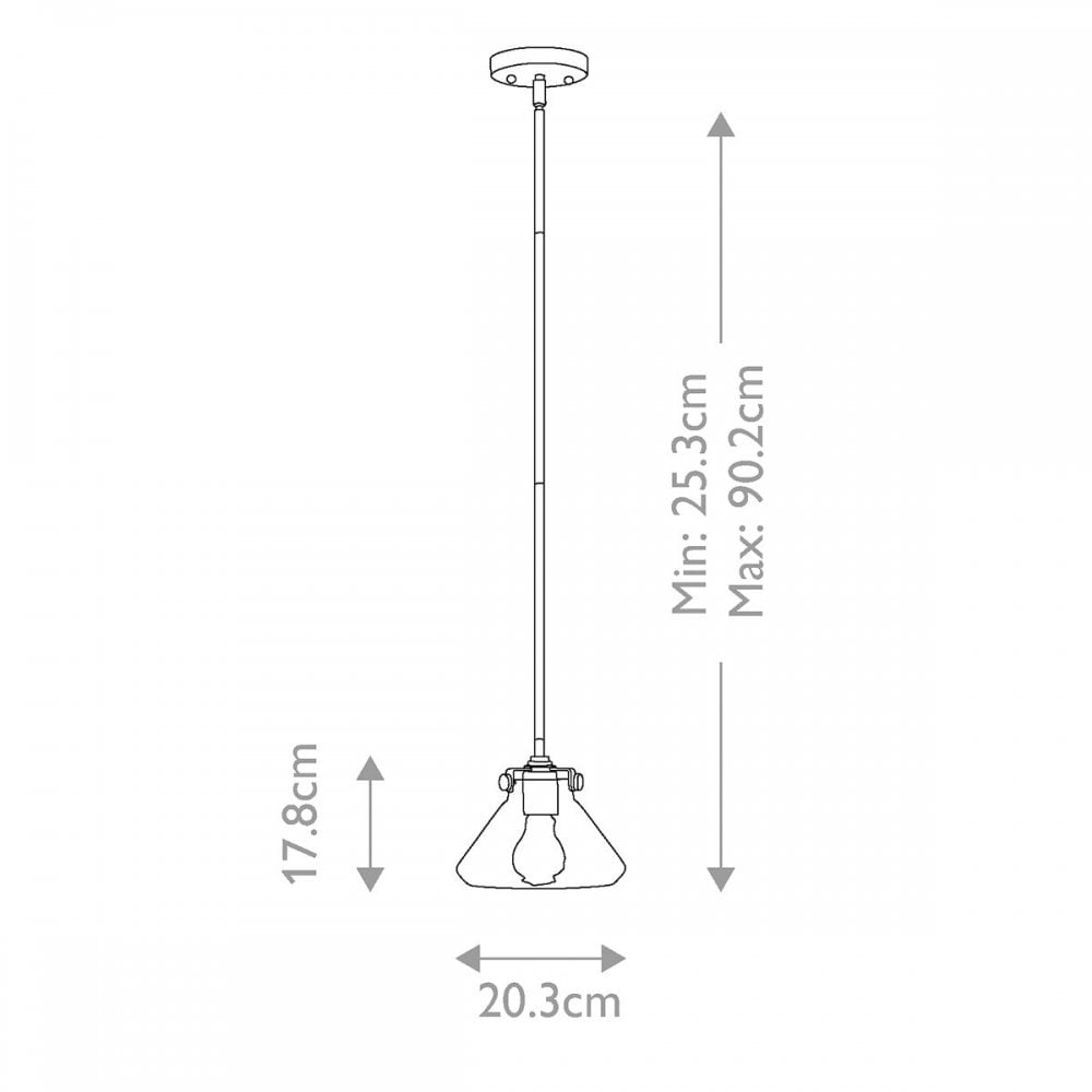 HK-CONGRESS-P-A-BC Congress 1 Light Clear Glass Pendant Brushed Caramel