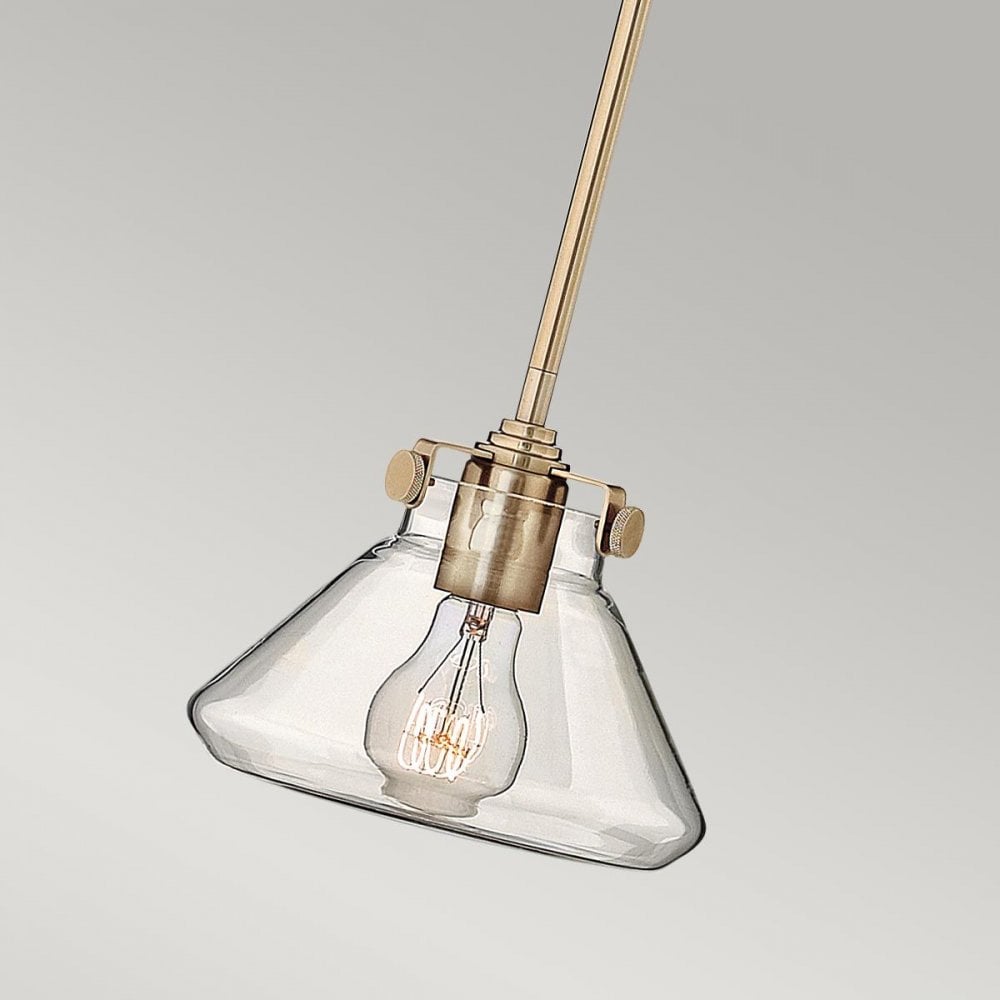 HK-CONGRESS-P-A-BC Congress 1 Light Clear Glass Pendant Brushed Caramel