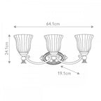 HK-FRANCOISE3-BATH Francoise 3 Light Wall Light Burnished Brass