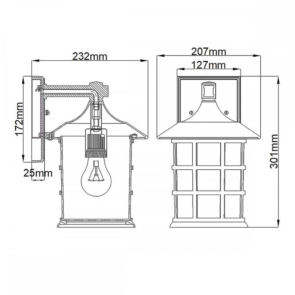 HK-FREEPORT2-M-TWH Freeport 1lt Medium Wall Lantern Textured White