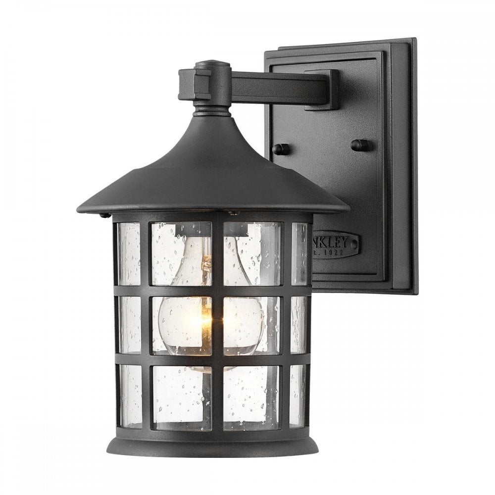 HK-FREEPORT2-S-TBK Freeport 1lt Small Wall Lantern Textured Black