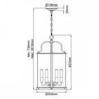 HK-GENTRY-P-L-PN Gentry 6 Light Large Pendant Polished Nickel