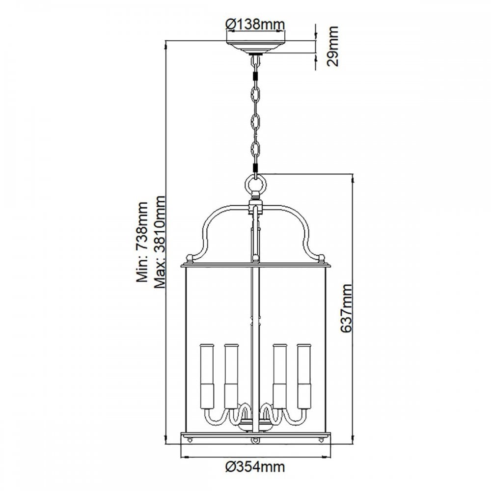 HK-GENTRY-P-L-PN Gentry 6 Light Large Pendant Polished Nickel