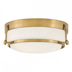 HK-HARPER-F-HB Harper 3 Light Flush Heritage Brass