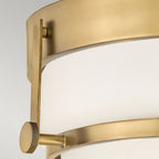 HK-HARPER-F-HB Harper 3 Light Flush Heritage Brass