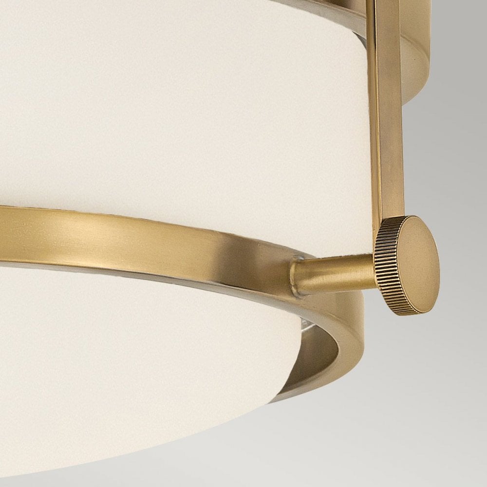 HK-HARPER-F-HB Harper 3 Light Flush Heritage Brass