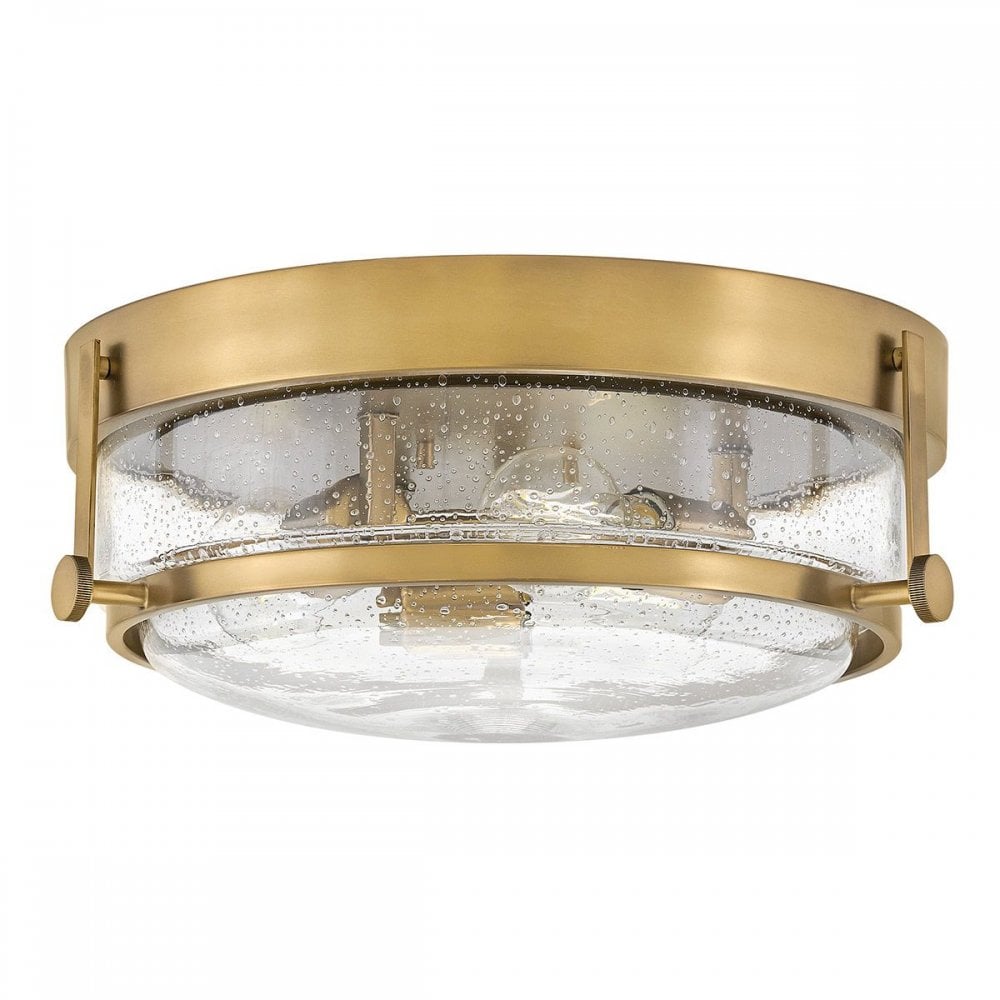 HK-HARPER-F-HB-CS Harper 3 Light Flush Heritage Brass
