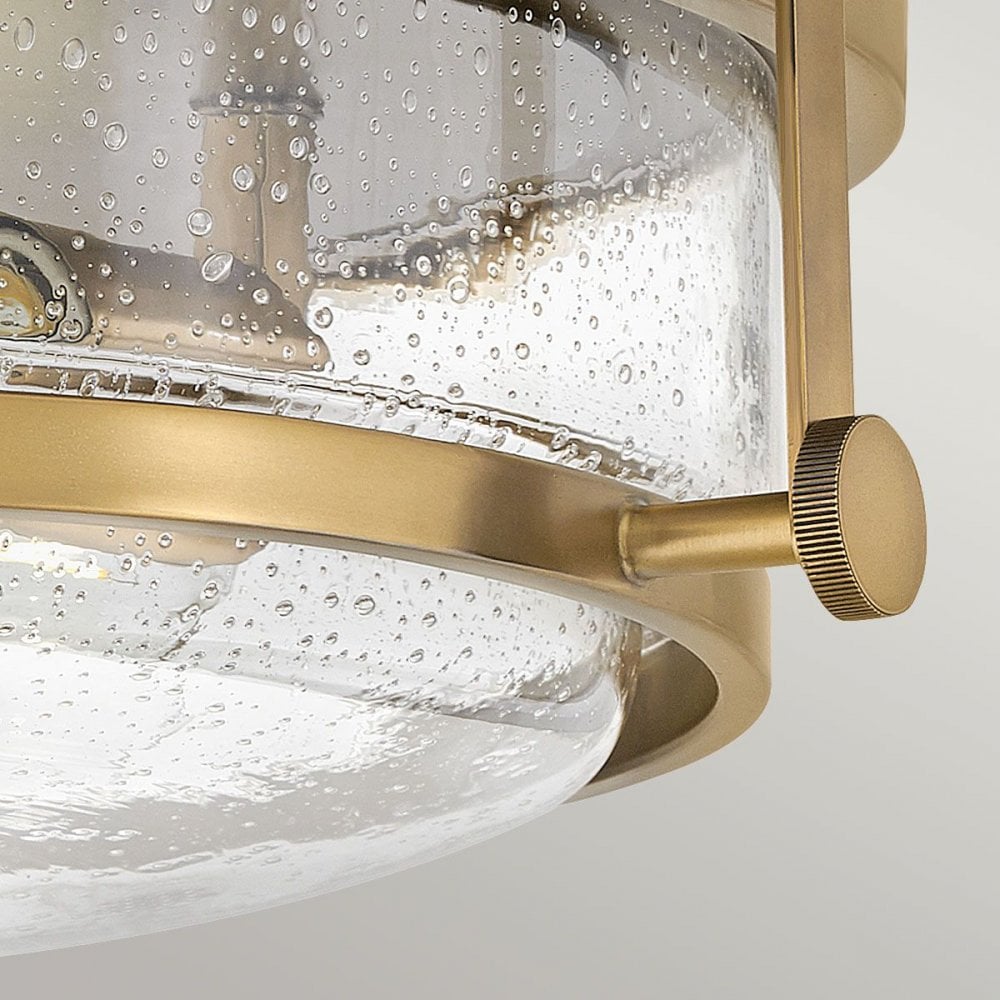 HK-HARPER-F-HB-CS Harper 3 Light Flush Heritage Brass