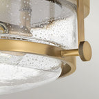 HK-HARPER-F-HB-CS Harper 3 Light Flush Heritage Brass