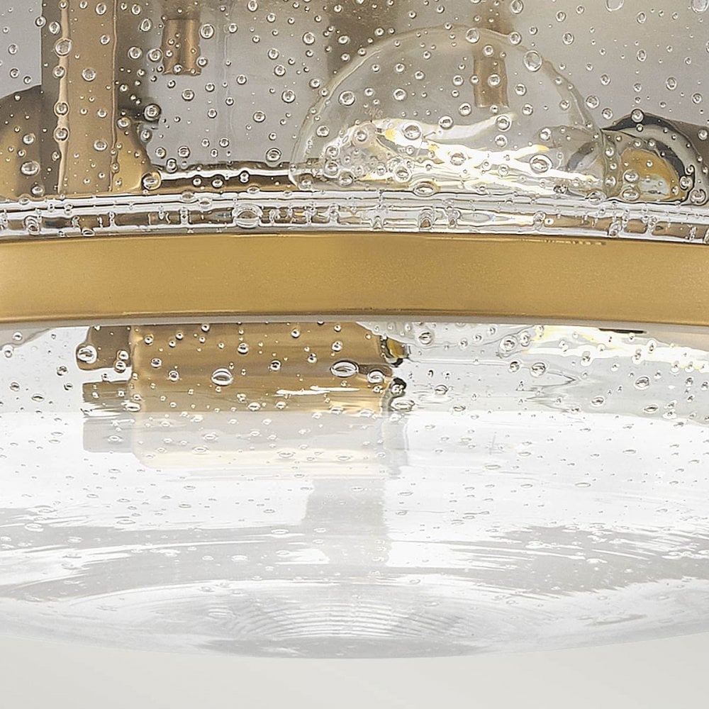 HK-HARPER-F-HB-CS Harper 3 Light Flush Heritage Brass