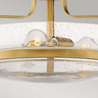 HK-HARPER-SFM-HB-CS Harper 3 Light Medium Semi-Flush Heritage Brass