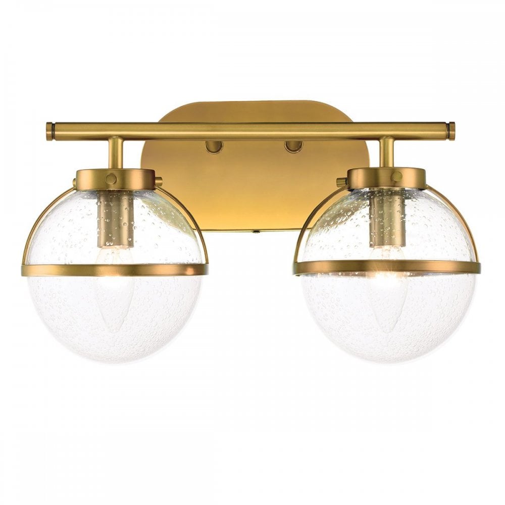 HK-HOLLIS2-C-HB-BATH Hollis 2 Light Wall Light Heritage Brass