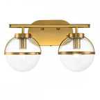 HK-HOLLIS2-C-HB-BATH Hollis 2 Light Wall Light Heritage Brass