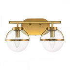 HK-HOLLIS2-C-HB-BATH Hollis 2 Light Wall Light Heritage Brass