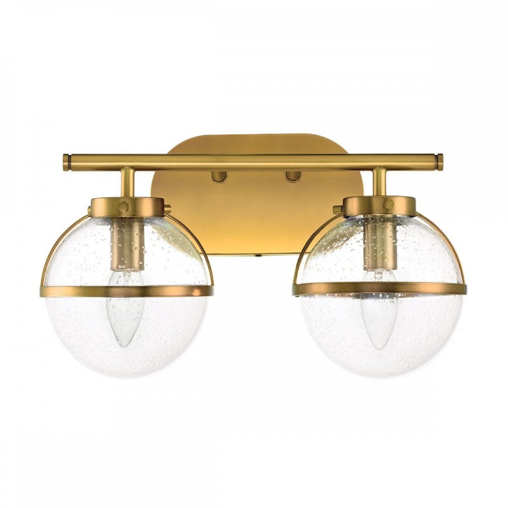 HK-HOLLIS2-C-HB-BATH Hollis 2 Light Wall Light Heritage Brass