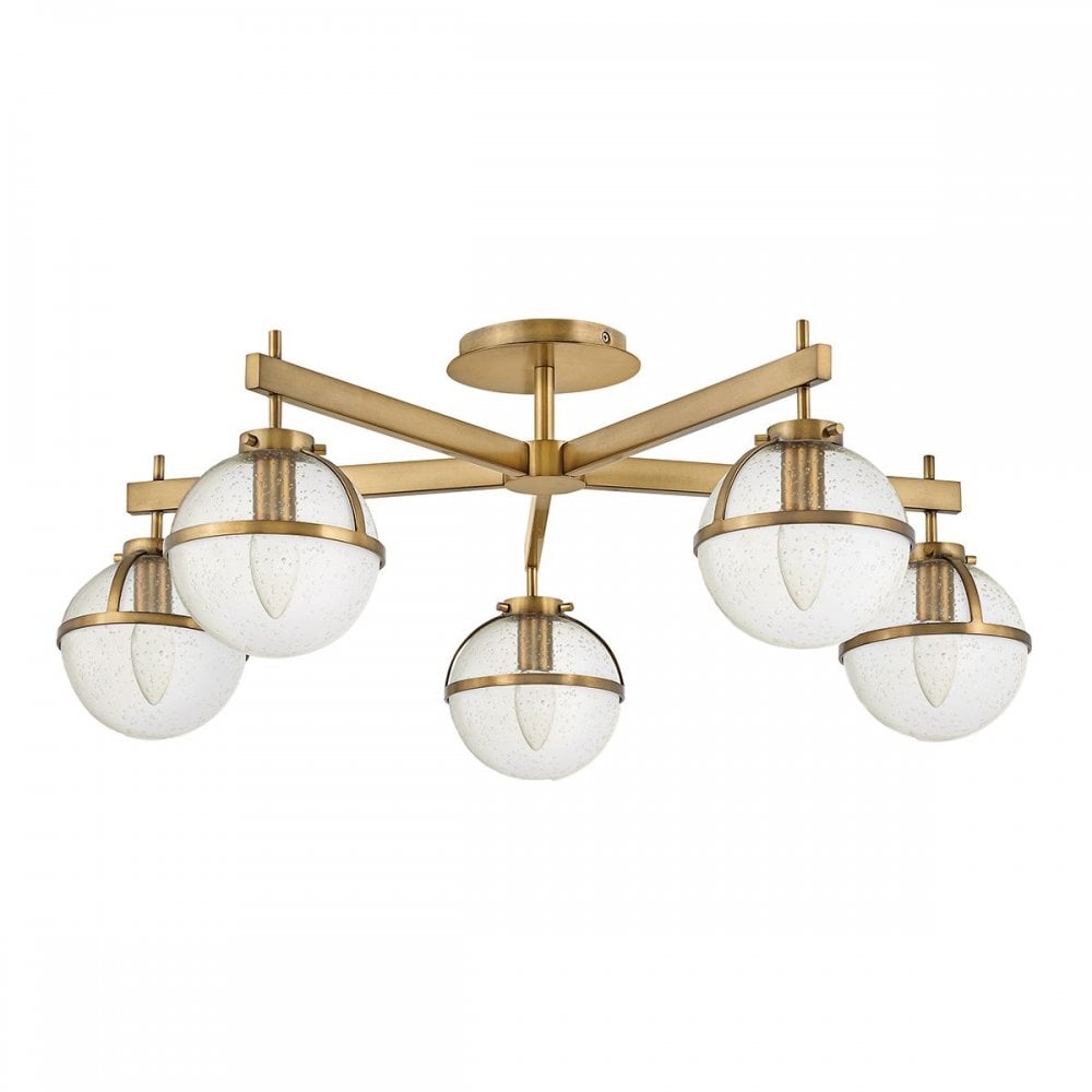 HK-HOLLIS-5-C-HB Hollis 5 Light Semi-Flush Heritage Brass