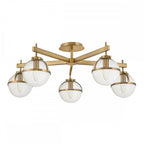 HK-HOLLIS-5-C-HB Hollis 5 Light Semi-Flush Heritage Brass