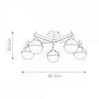 HK-HOLLIS-5-C-HB Hollis 5 Light Semi-Flush Heritage Brass