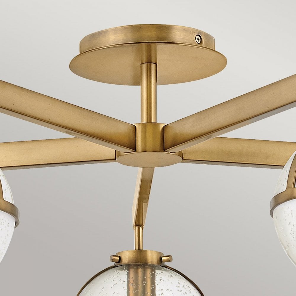 HK-HOLLIS-5-C-HB Hollis 5 Light Semi-Flush Heritage Brass